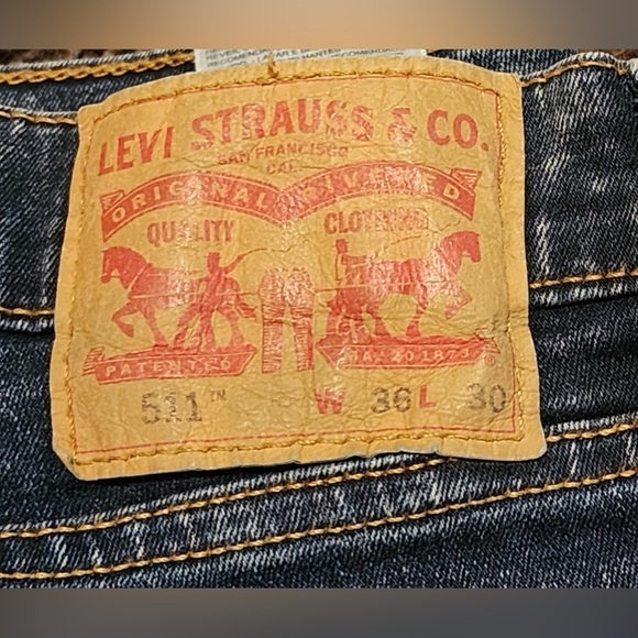 LEVI STRAUSS 511 JEAN Distressed Stretch Slim fit Zipper fly Size 36x30 EUC - Picture 4 of 7